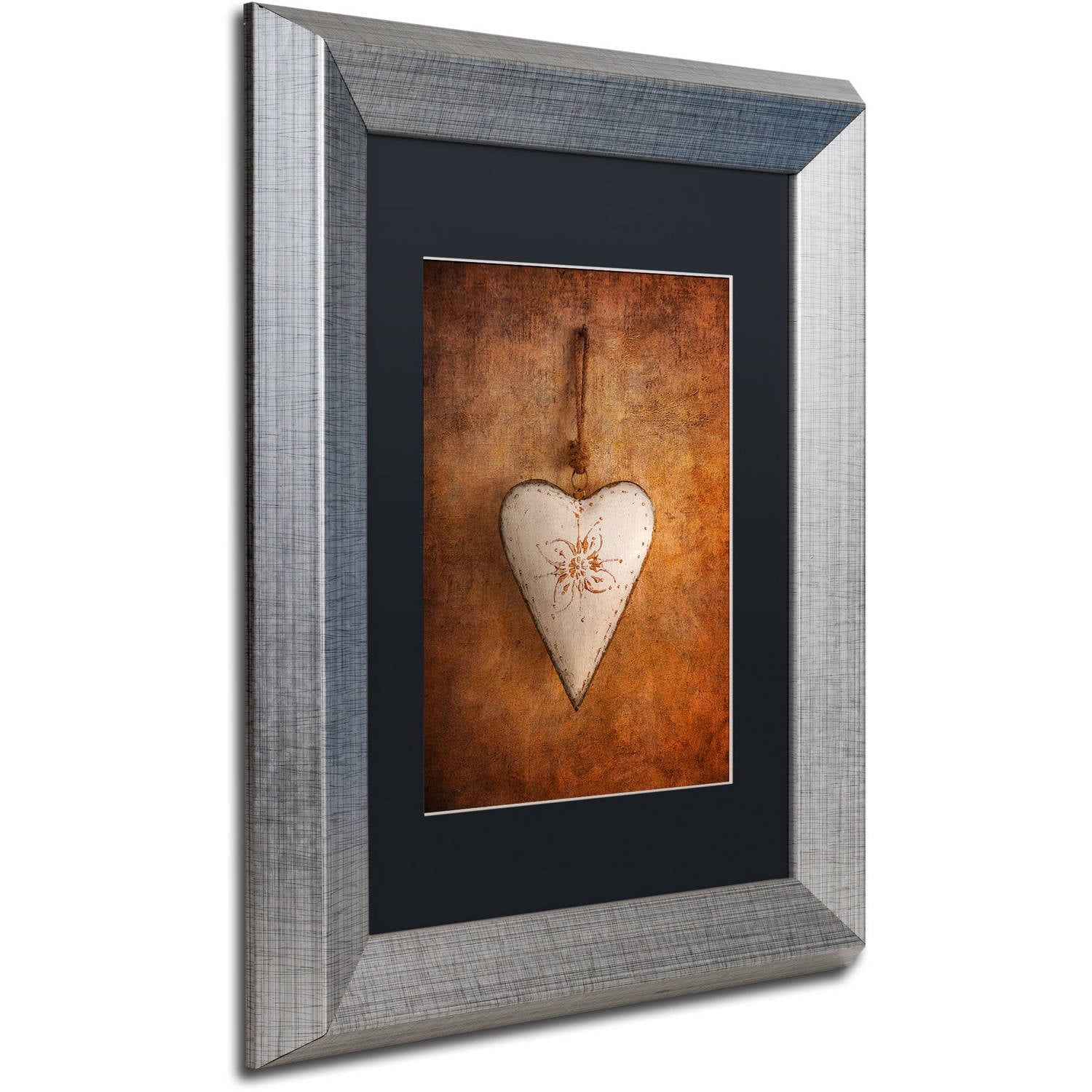 Trademark Fine Art "L'Accroche Coeur" Canvas Art by Philippe Sainte-Laudy, Black Matte, Silver Frame