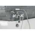thumbnail image 2 of Kingston Brass KS228PXC Kingston Three-Handle 2-Hole Deck-Mount Clawfoot Tub Faucet with Hand Shower in Polished Chrome, 2 of 7