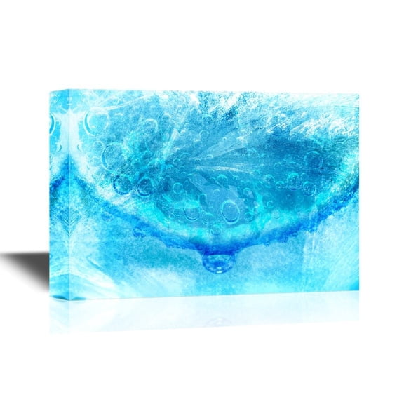 wall26 - Canvas Wall Art - Close-Up of The Lemon with Bubbles - Gallery Wrap Modern Home Art | Ready to Hang - 32x48 inches