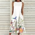 thumbnail image 1 of SMihono Robe d'Été pour Femmes Grande Taille Mode Femmes Été Décontractée Imprimé Poche Sans Manches Ample Longue Robe, 1 of 8