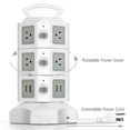 thumbnail image 2 of Power Strip Tower with USB Ports Surge Protector - 10 AC Outlet + 4 USB Port Charging Station Desk Power Strip Supply Adapter Plug, Individual Switch, 6FT Extension Cord, 2 of 6