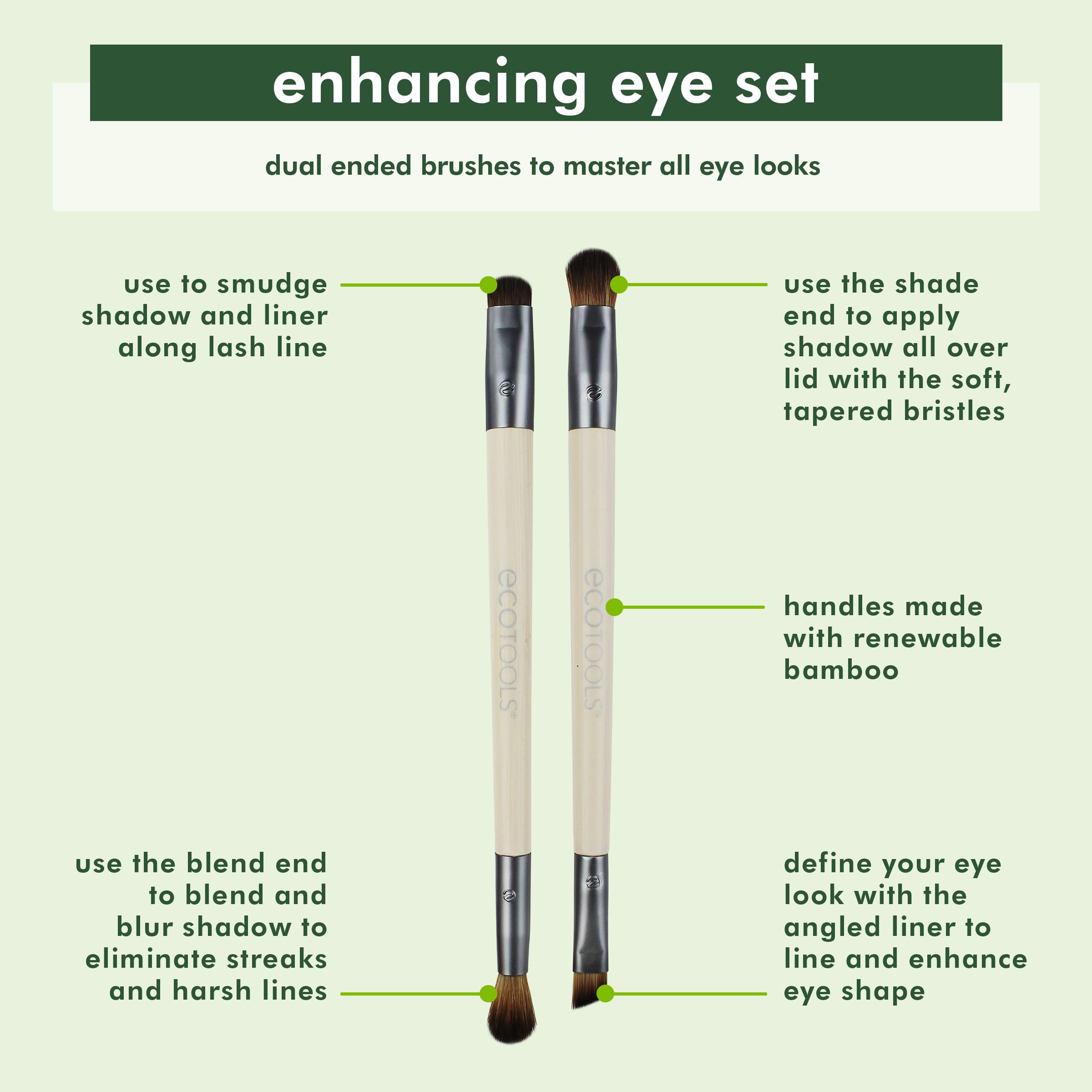 EcoTools Eye Enhancing Duo Makeup Brush Kit, Define, Blend, Smudge, and Shade, 2 Piece Set - image 5 of 15