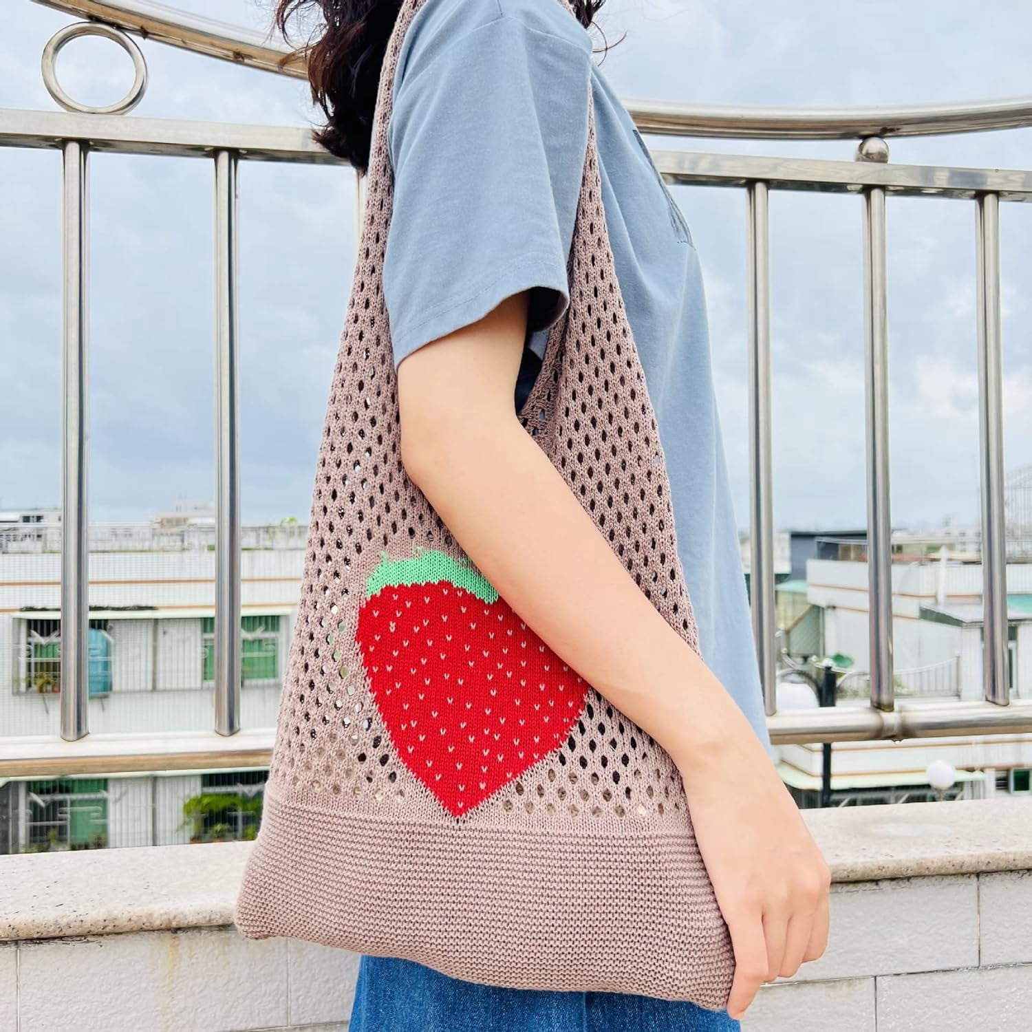 Kukuzhu Crochet Tote Bag Aesthetic Tote Bag Aesthetic Y2k Tote Bag Aesthetic Y2k Cute Tote Bags Aesthetic