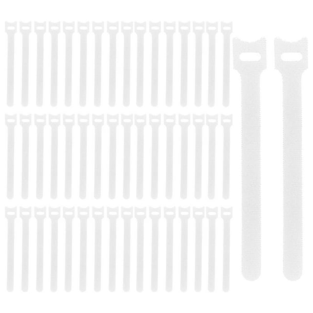 50x Releasable Cable Ties Fastening Hook And Loop Loose Removable Strong Durable white