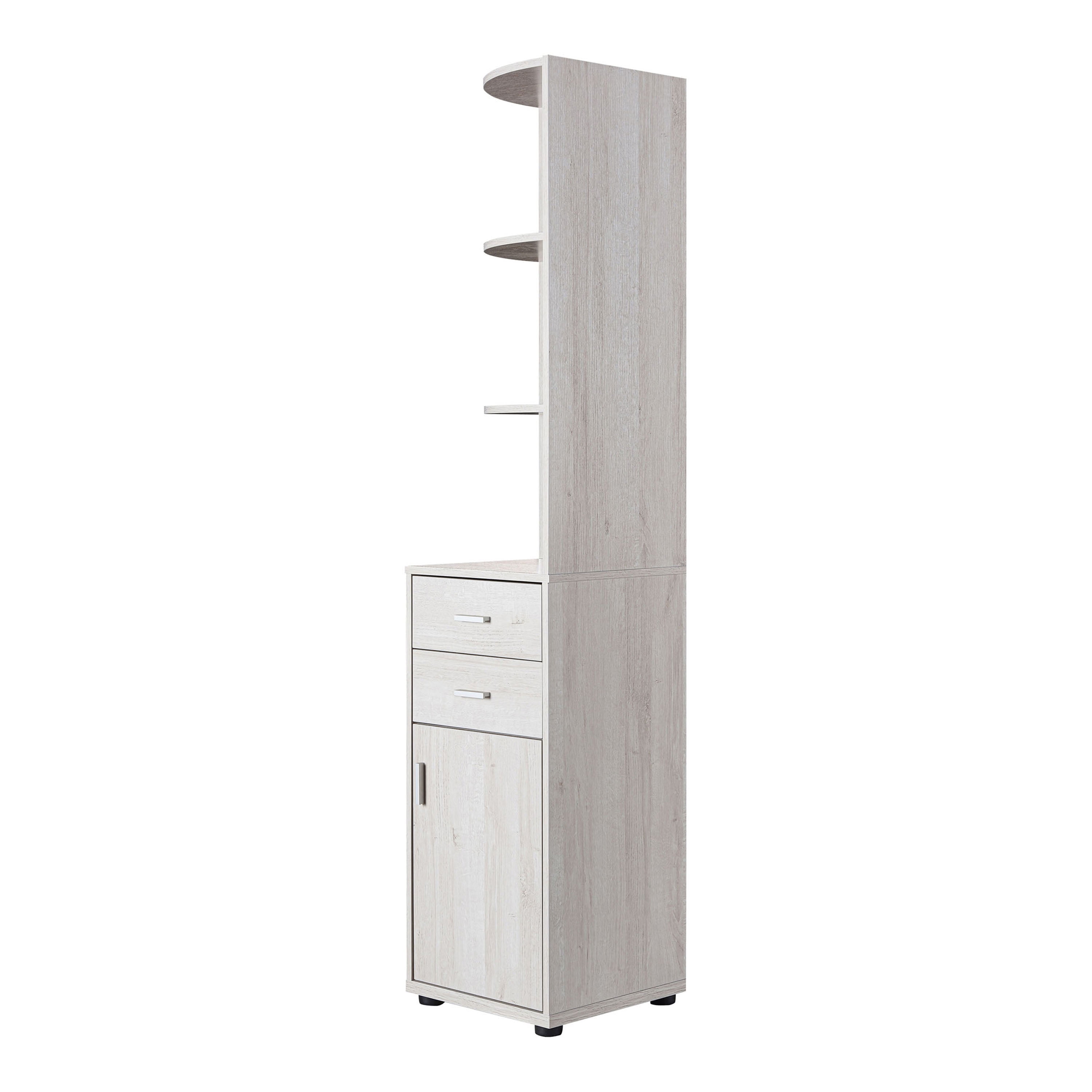 Furniture of America Study Modern Corner Bookcase, White Oak