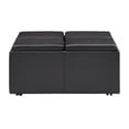 thumbnail image 5 of Cocktail Storage Ottoman with 4 Trays, Dark Brown Faux Leather, 5 of 11
