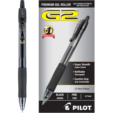 UPC: 0072838310200 | Pilot 31020 G2 Premium Retractable Gel Ink Pen  Refillable  Black Ink  .7mm (1-Dozen)