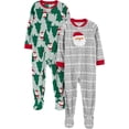 thumbnail image 1 of Pijama de forro polar resistente al fuego Simple Joys para niños, paquete de 2 unidades, 6 a 9 m, 1 of 2