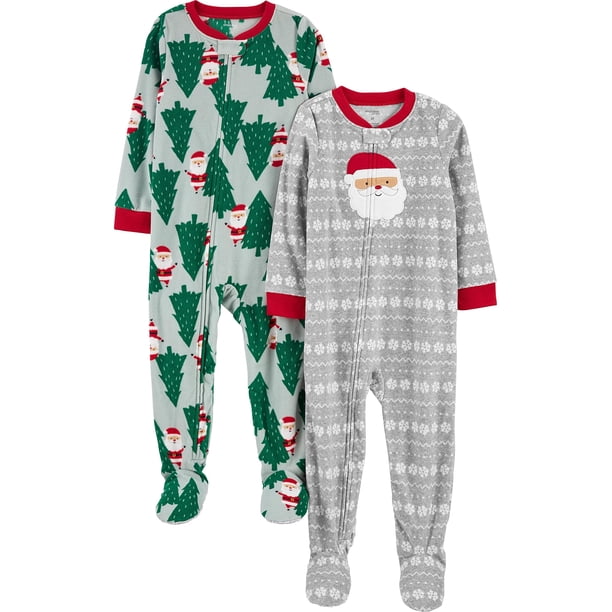 Pijama de forro polar resistente al fuego Simple Joys para niños, paquete de 2 unidades, 6 a 9 m