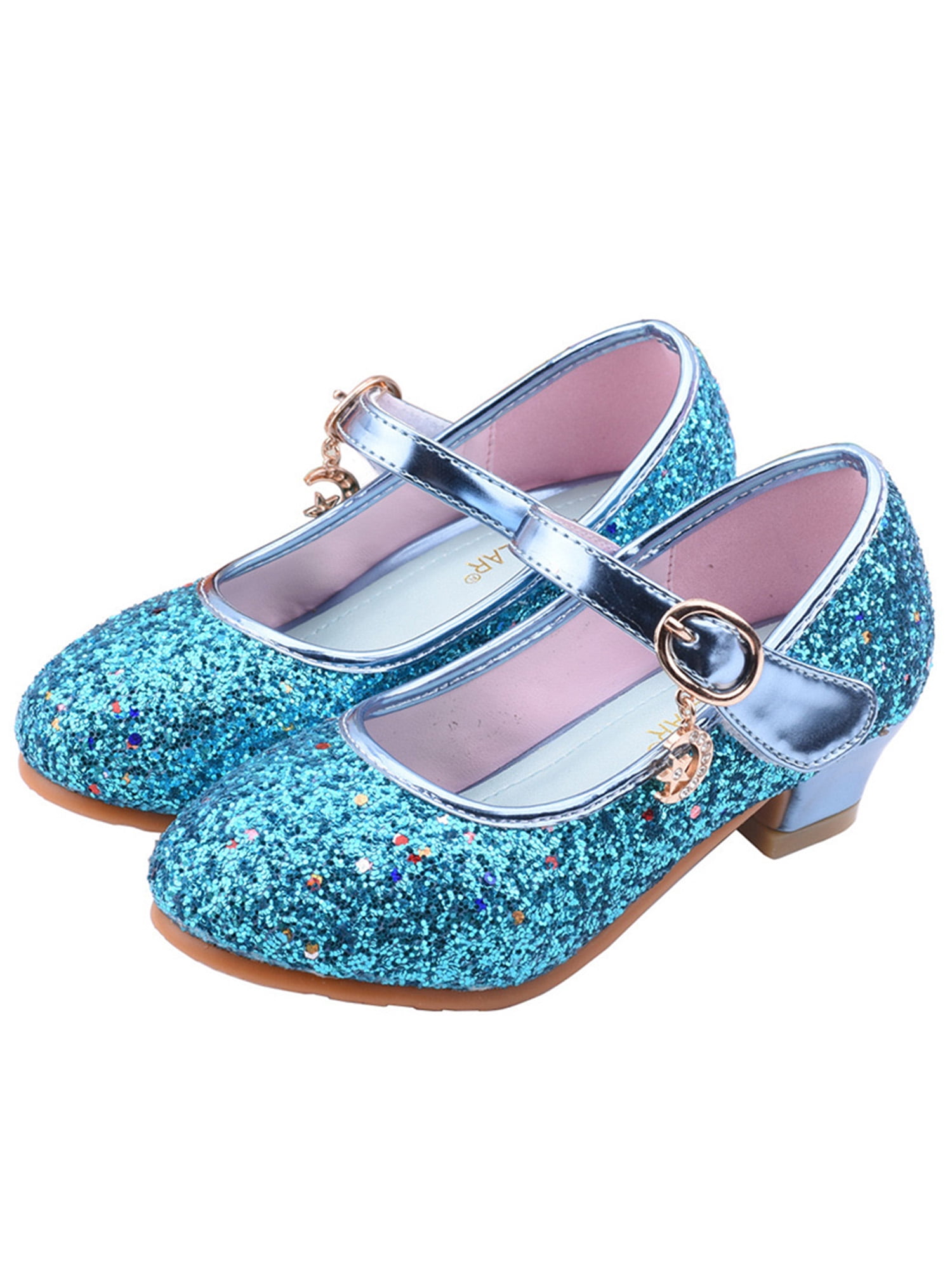 Girls Dress Shoes Mary Jane Wedding Party Shoes Glitter Bridesmaids Princess Heels Toddler/Little Kid/Big Kid 