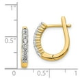 thumbnail image 2 of Finest Gold 14K Yellow Gold Diamond Hinged Hoop Earring, 2 of 2