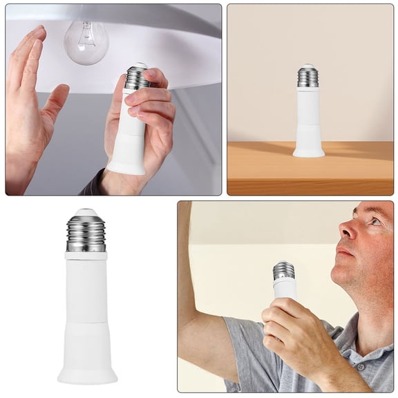 VORCOOL Adjustable E27 Light Socket Extender White Plastic for Home Lighting Convenience