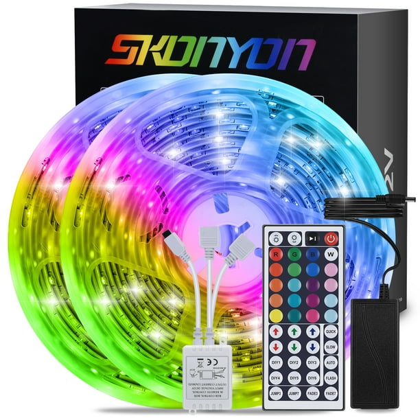 SKONYON LED Light Strip 32.8 ft 10 m RGB LED Light Strip Color Changing