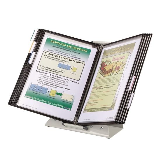 Tarifold Antimicrobial Desktop Reference System, Clear, Black, 1 Each (Quantity)