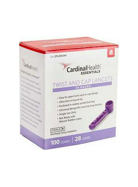 Cardinal Health Essentials Twist And Cap Lancet 28g (100 Count) Part No. L20028a (100/box)
