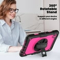 thumbnail image 4 of For Samsung Galaxy Tab A9 Case 8.7 inch, 360 Rotating Shockproof Cover with Stand, Screen Protector, Shoulder Strap (2023, SM-X110/X115/X117), Rose PC, 4 of 7