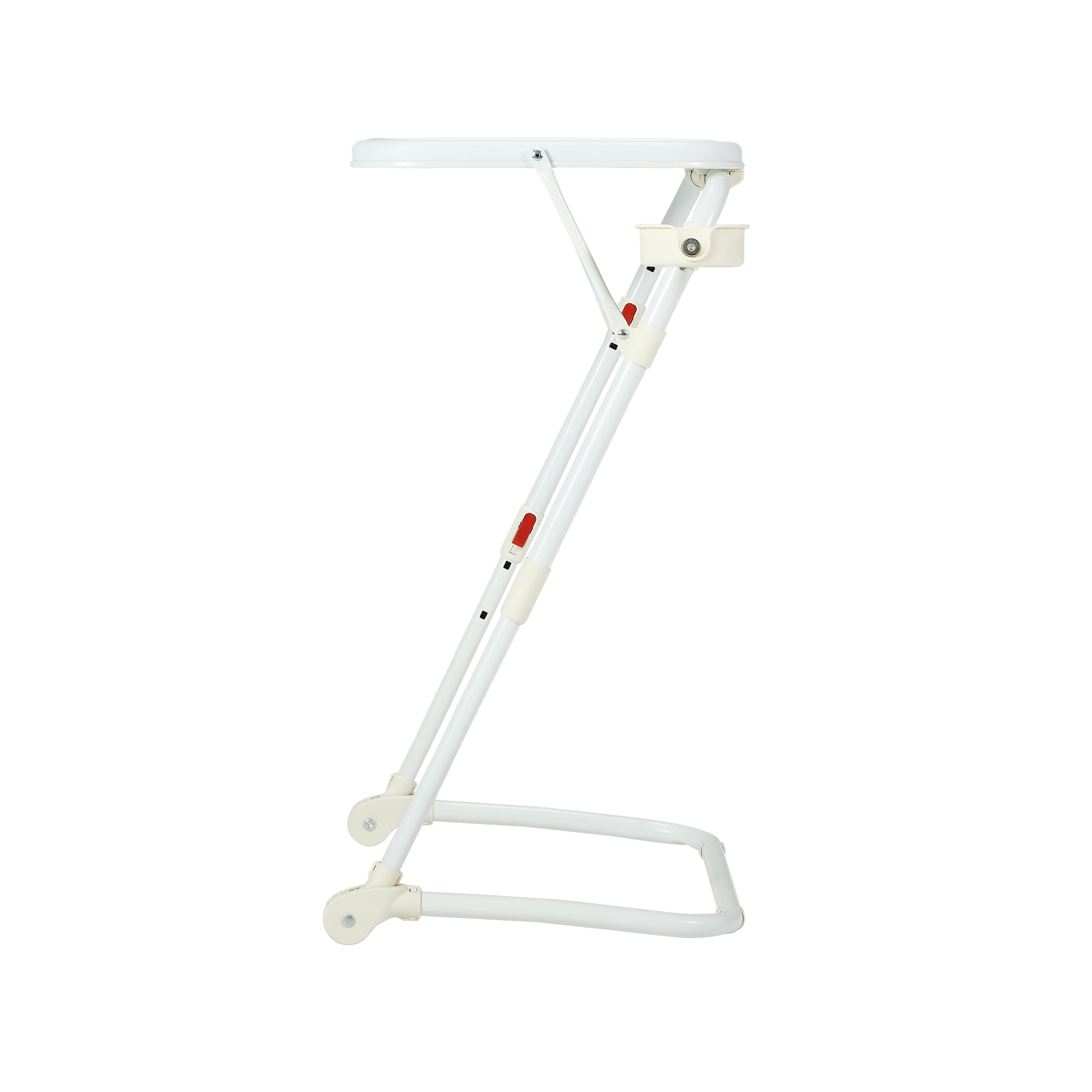 (2 pack) Mainstays Adjustable Folding TV Tray Table with Cup Holder, White