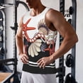 thumbnail image 5 of KLL Starfishes Shells Print Men's Muscle Gym Workout Stringer Tank Tops Bodybuilding Fitness T-Shirts Tank Tops Men-Large, 5 of 7