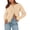 Beige, variant on BTFBM Bow Cropped Cardigan Sweaters for Women Fall Winter Open Front Sweater Long Sleeve Button Fashion Spring Clothes