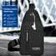 thumbnail image 5 of Mochila bandolera | Bolsa de pecho multiusos con orificio para auriculares – Nylon ligero, correa ajustable, gran capacidad, viajes y senderismo, 12,2"x6,7"x2" – Azul, Gris, Negro, 5 of 7