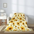 thumbnail image 2 of Sikiie European-style Pattern Sunflower A Cozy Flannel Fleece Throw Blanket: Lightweight & Thick for All Seasons - Perfect for Women, Men, & Kids"80"x60", 2 of 6