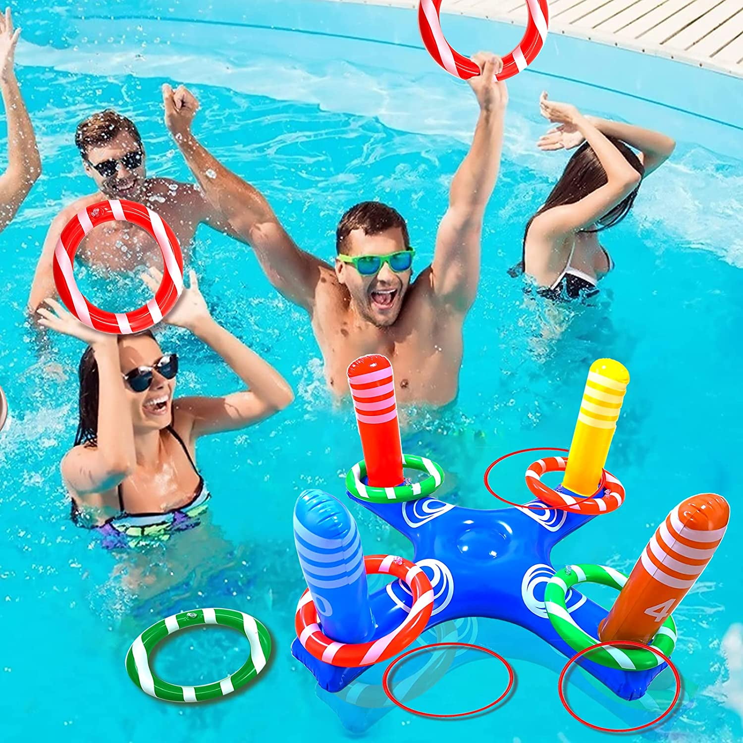 Water Inflatable Pool Games Pool Floats Battle Log Rafts