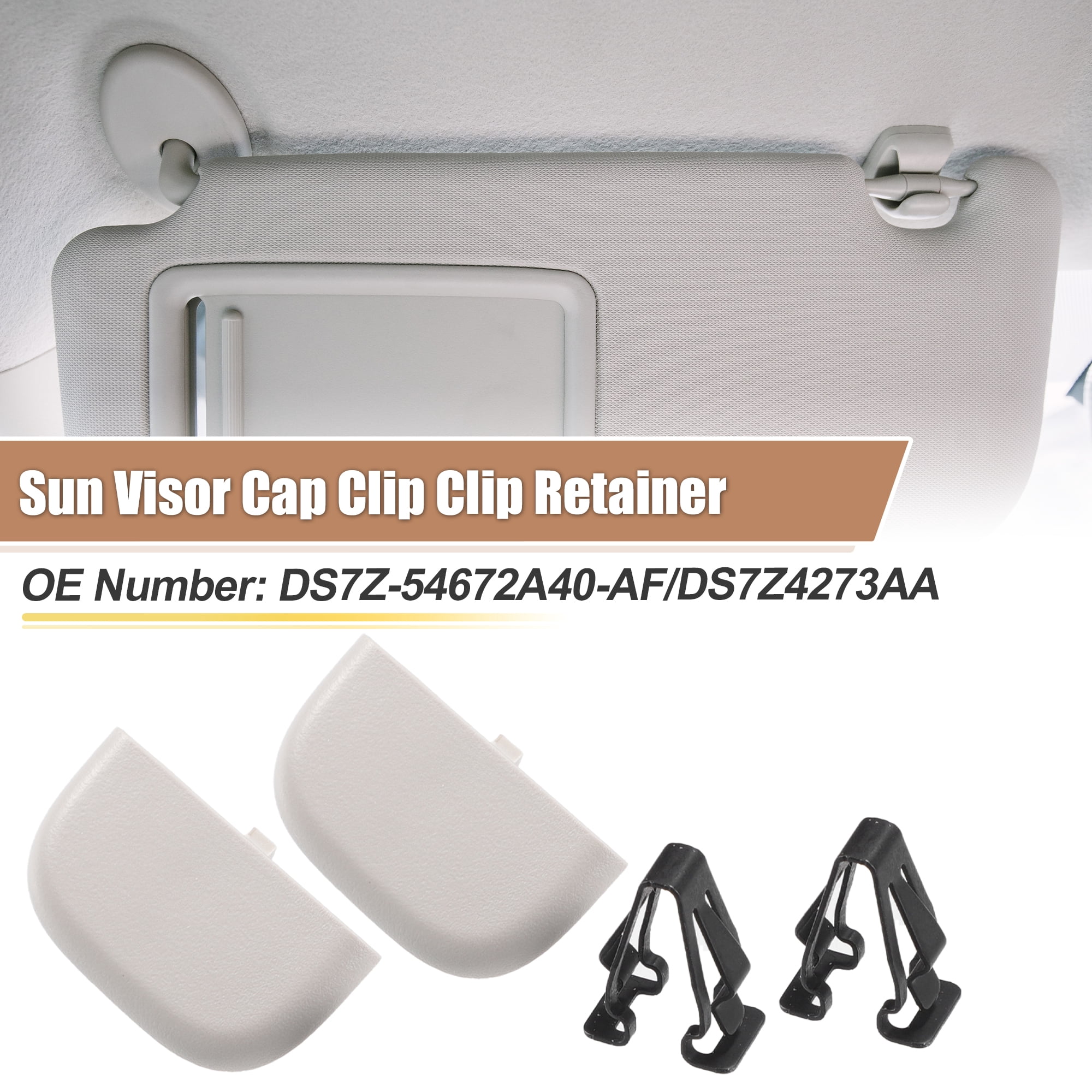 Unique Bargains 2 Set Iron Sun Visor Cap Clip DS7Z-54672A40-AF/DS7Z4273AA/DS7Z-9904132-A