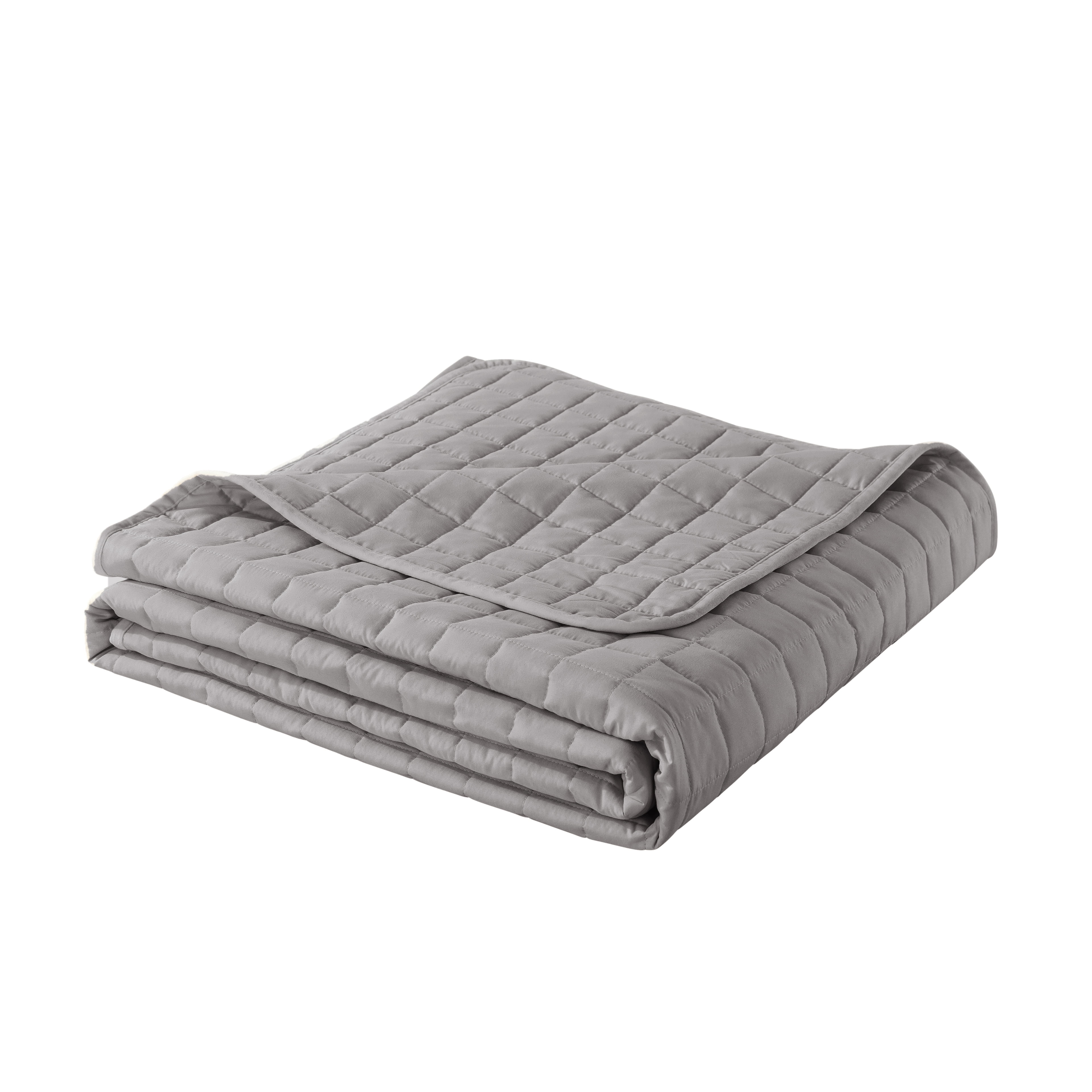 St. James Home Solid Polyester/Velvet Plush Bed Blanket, Twin, Light Gray