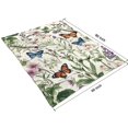 thumbnail image 4 of Pioneer Flower and Butterfly Blanket,Comfortable Soft Flannel Throw Blanket,All Season,Warm Lightweight Blankets for Sofa Bed Couch Living Room Chair,60"x80"(150x200cm), 4 of 4
