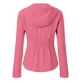 thumbnail image 7 of Hurxie Womens Athletic Jacket Hoodie Zip Up Cropped Lightweight Jackets UPF 50+ Sun Protection Long Sleeve Workout Shirt Pink,S, 7 of 7