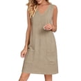 thumbnail image 4 of Bosfbaoi Dresses for Women Casual A-Line Shift Dress Loose V-Neck Sleeveless Tunic Dress with Pockets Summer Dresses for Women 2026, 4 of 7