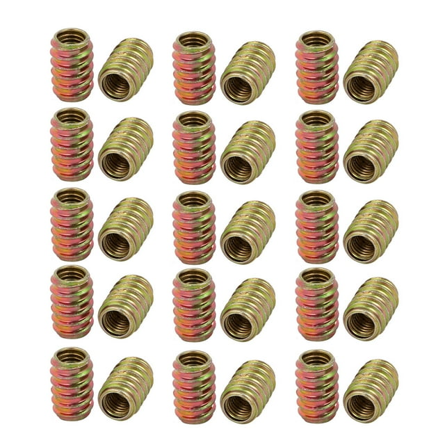 Unique Bargains 30pcs M8x20mm Assortiment de Meubles Non-Bride Fileté Écrou d'Insertion pour le Bois