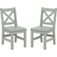 thumbnail image 6 of eHemco Solid Hard Wood X Back Kids Chair, Sage Green, Set of 2, 6 of 6