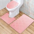 thumbnail image 4 of 3 Piece Bathroom Rug Set - Absorbent Memory Foam Bath Mat, Contour Toilet Mat, and Lid Cover - Non-Slip and Machine Washable ( Pink ), 4 of 8