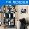 thumbnail image 4 of Uforic 75"Large Cat Tree Tower  Multi Level Play Tower Condo  with  Sisal Ramp, Scratching Posts & Cozy Basket Hammocks, Dark Gray, 4 of 9
