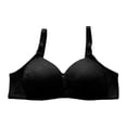 thumbnail image 2 of Bras for Women No Underwire Wireless Bras Ndbuld Women's Solid Color No Steel Ring Push Up Breathable Underwear Daily Bra Black 42, 2 of 6