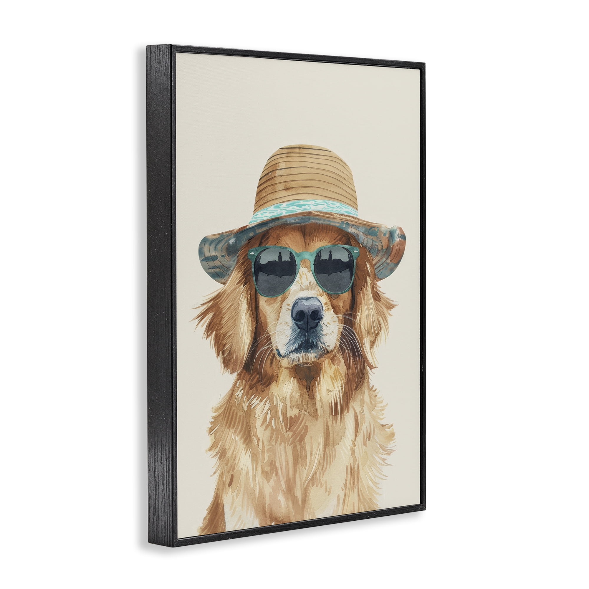 Stupell Industries Hipster Labrador Dog Animals & Insects Painting Black Framed Art Print Wall Art, 12 x 18