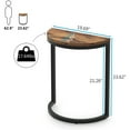 thumbnail image 3 of Half Round, Modern Side Table End Table Slim C-shaped Table Brown 1PC, 3 of 5