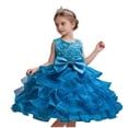 thumbnail image 2 of WPPGONE Girls Flower Girl Dress Tulle Ruffle Tiered Ball Gown Sleeveless Applique Princess Party Dresses Elegant Formal Birthday Wedding Pageant Gown, 2 of 5