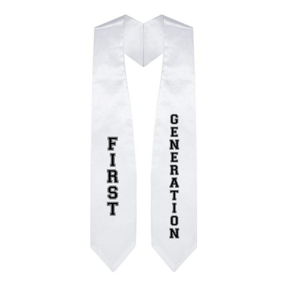 Endea Graduation White First Generation Graduate Stole/Sash with Classic Tips