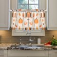 thumbnail image 2 of Yayeee Kitchen Curtains Tier Pair Light Filtering 27"x36" Rod Pocket Short Cafe Window Panel, Beige Fall Acorns Pattern, 2 of 7