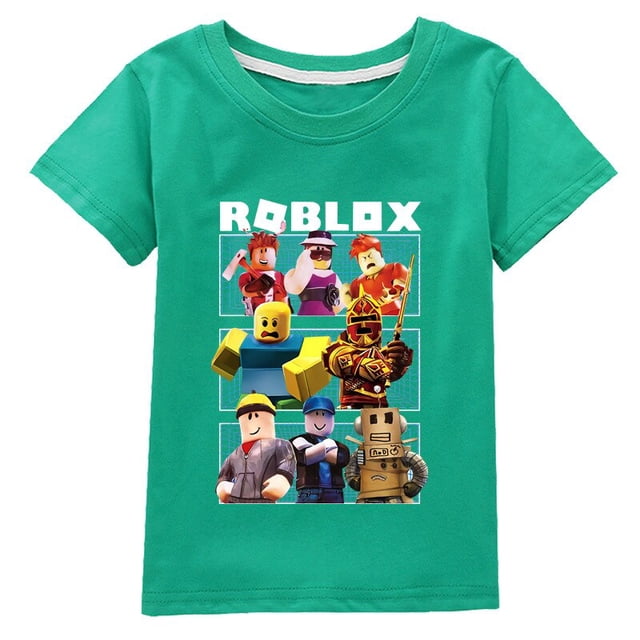 ROBLOX Camiseta de manga corta bidimensional para niños y niñas, ropa de moda periférica de juego, algodón fino, nuevo