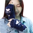 thumbnail image 4 of Aoochasliy Winter Gloves Clearance Fashion Non-slip Jairon Warm Winter Artificial Knitting Wrist Flip Gloves Mittens, 4 of 4