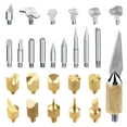 thumbnail image 2 of Maoww Wood Engraving Burning Pen Tips Set Soldering Pyrography Solder Nozzles Brass Stencils Kit Tool, 2 of 9