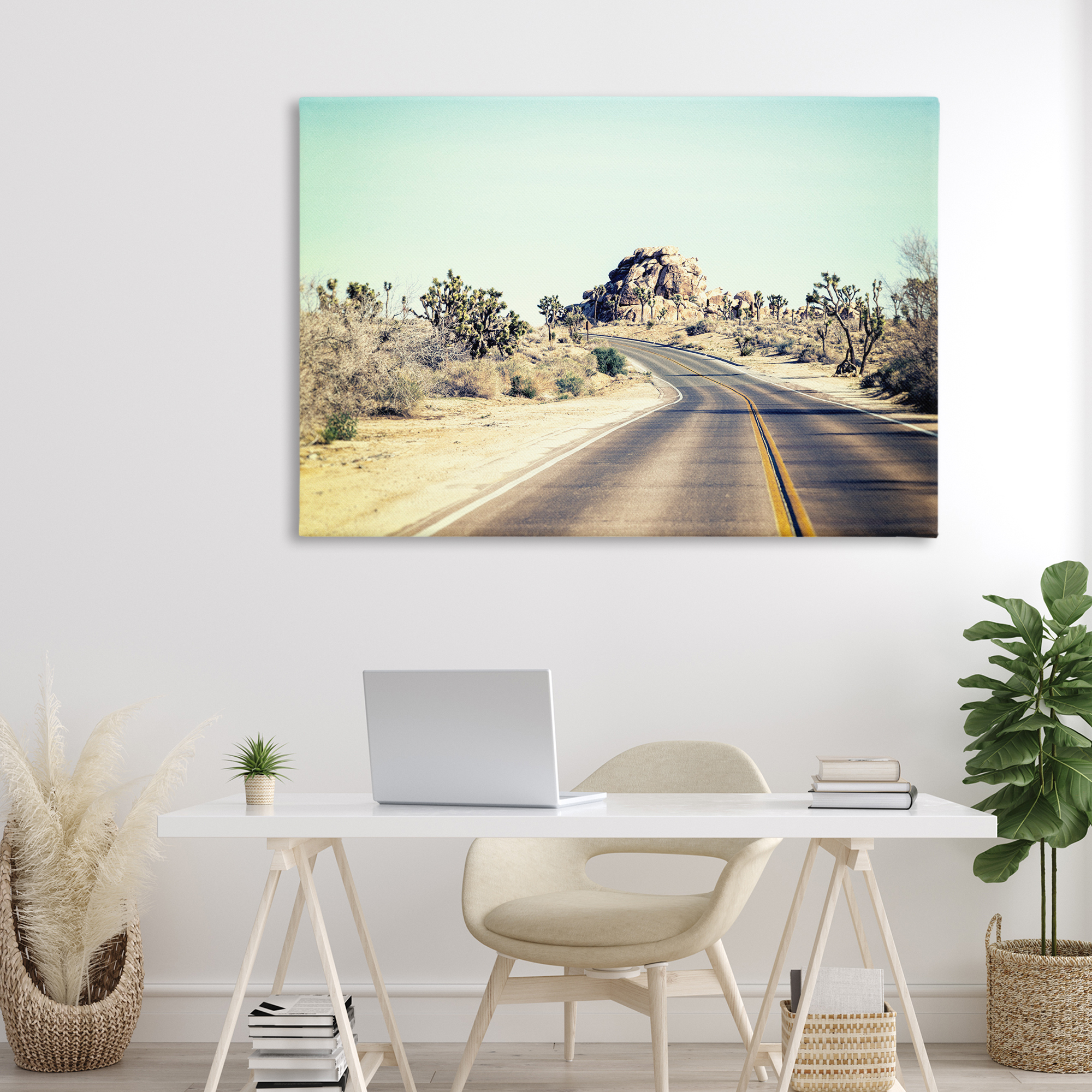 Road Trip Joshua Tree Park Canvas Wall Art, design by Joseph S Giacalone