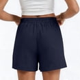 thumbnail image 5 of fatyb Women's Shorts Summer Casual Shorts Elastic Waist Solid Color Comfortable Shorts with Pockets, 5 of 6