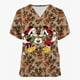 thumbnail image 5 of Camiseta de trabajo con bolsillo y manga corta con cuello en V y estampado navideño de Mickey Mouse de Disney para mujer con estampado de muñeco de nieve y copo de nieve, 5 of 5
