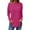 Hot Pink, variant on Oksale Womens Long Sleeve Shirts Casual Crew Neck Shirt Solid Color Blouses Comfortable Outfit Basic Fall Tops