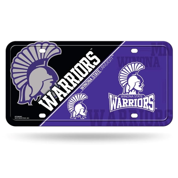 Winona State NCAA Warriors Multi-Color Standard 12x6 Metal License Plate Auto Tag