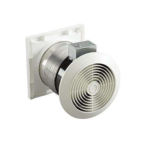 Broan-Nutone 512M Through-the-Wall Ventilation Fan, White Square Exhaust Fan, 6.0 Sones, 70 CFM, 6"